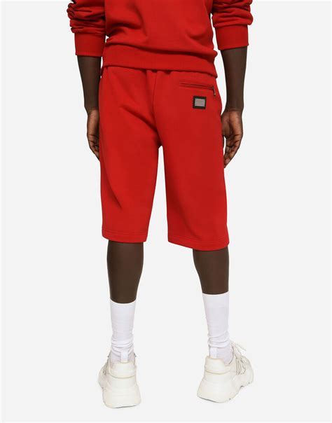 Jersey shorts with logo tag 